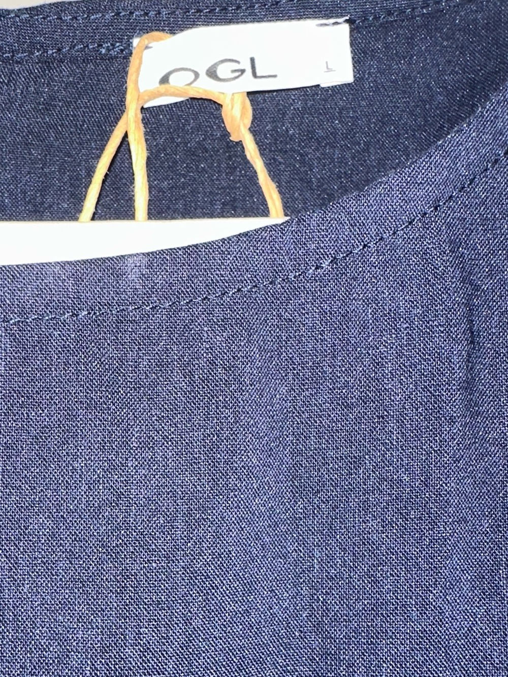 OGL Navy Side-Tie Asymmetric Sleeveless Top - Large - Picture 7 of 7